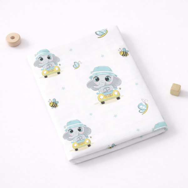 Elephant print cotton baby thottil cradle cloth 3.5 metre