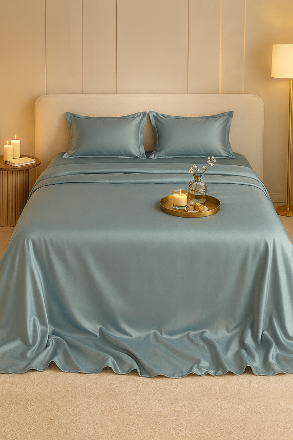 Sky Blue Bamboo Cooling Bedsheet