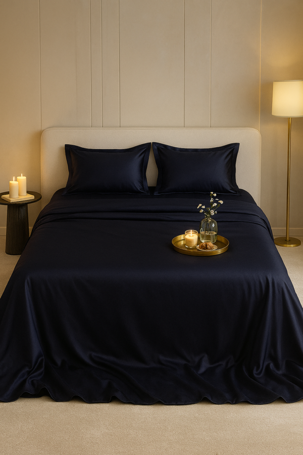 Navy Blue Bamboo Premium Bedsheet