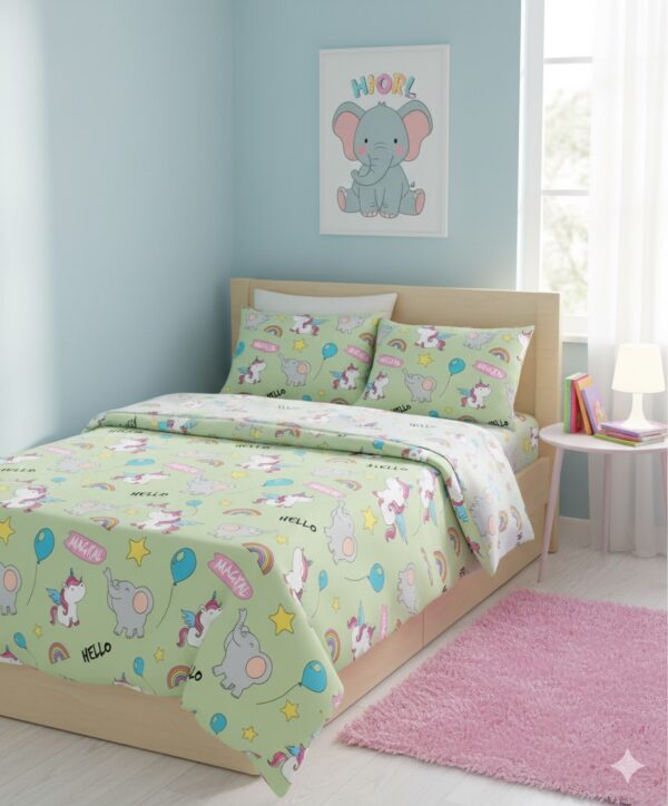 Fun and colorful kids bedsheet with cartoon