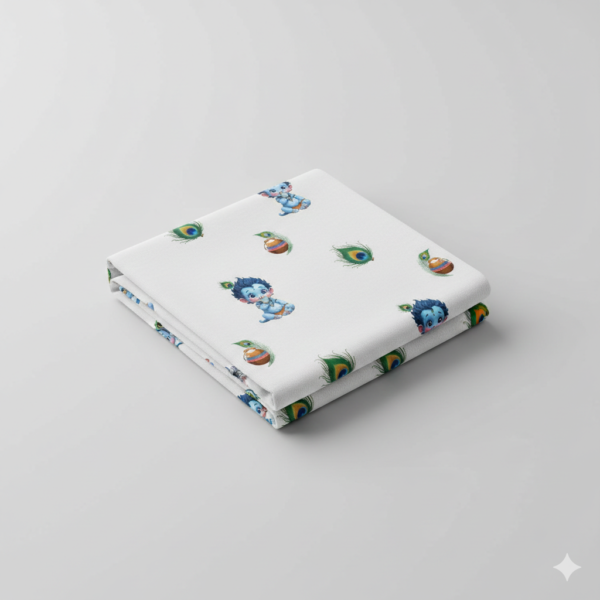 Krishna print cotton baby thottil cradle cloth