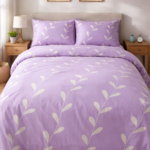 Lilac floral printed Bedsheets