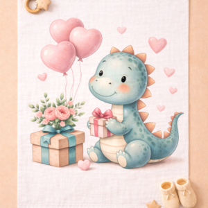 Dino gift printed towel