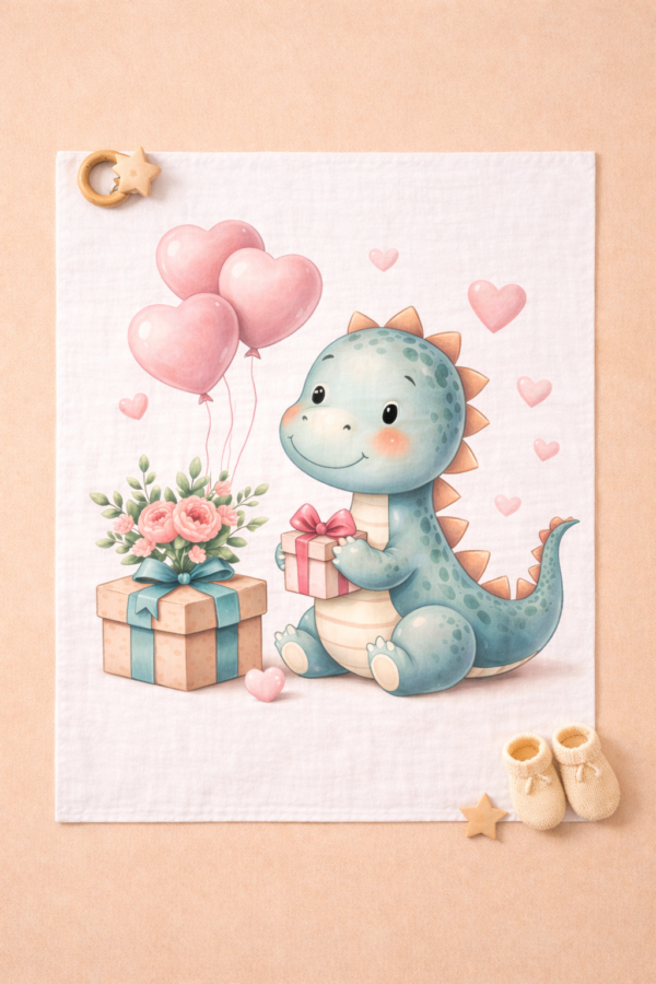 Dino gift printed towel