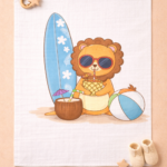 Lion printed towel
